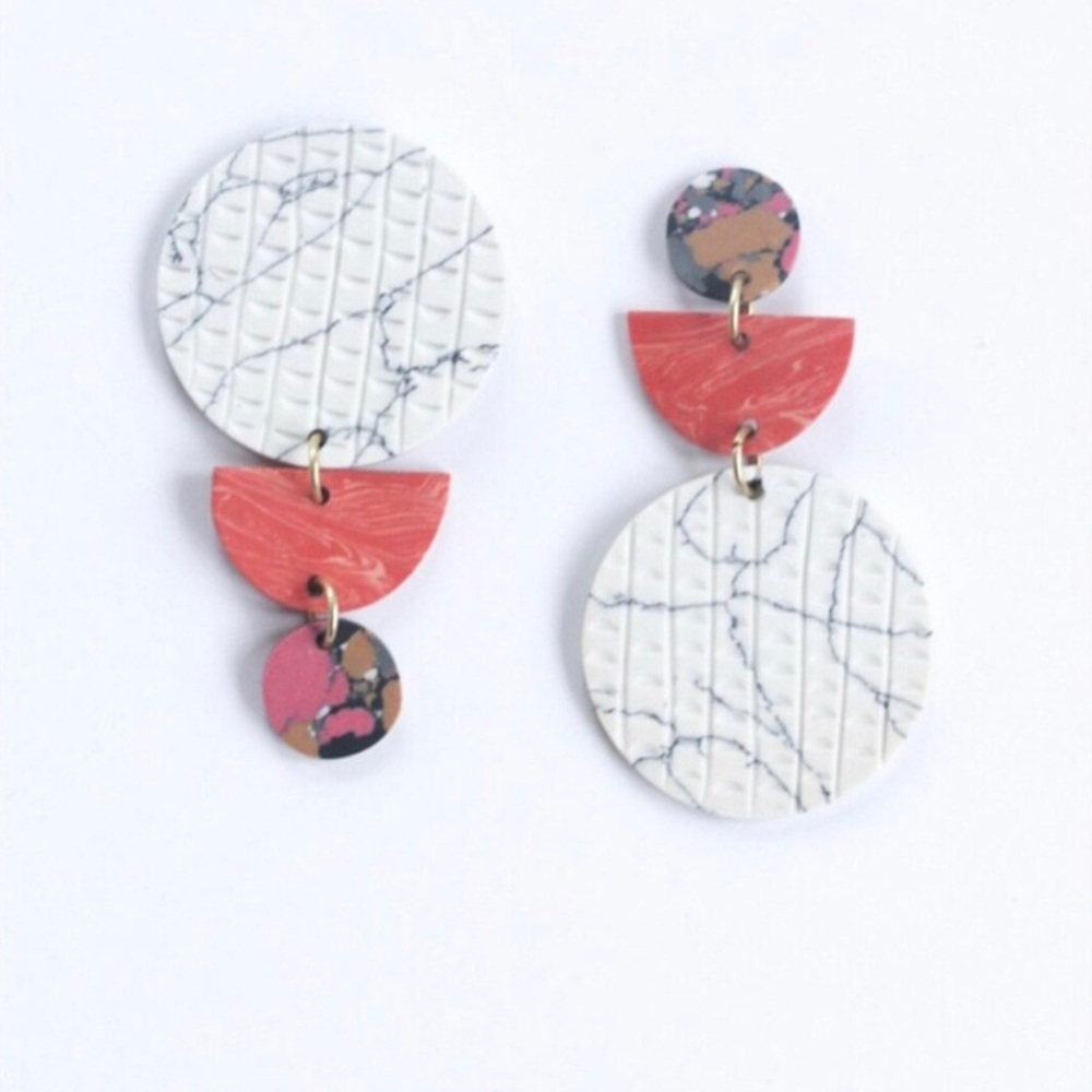 PEACH SWICHEROO CLAY EARRINGS